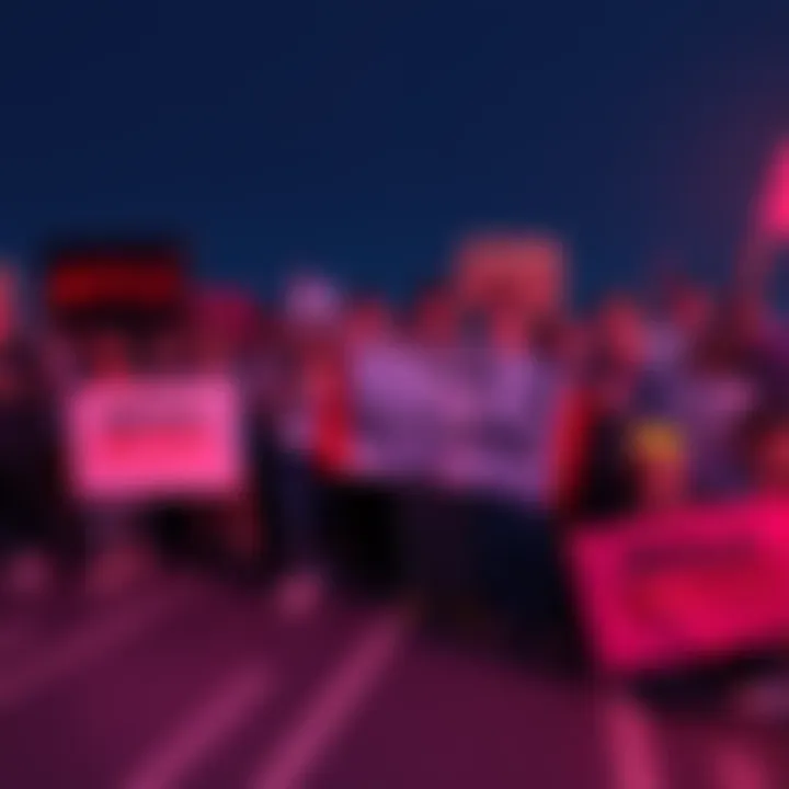 A group of enthusiastic fans gathered, holding signs and banners to promote Season 2 of a Netflix show, showing their support and excitement for the series.