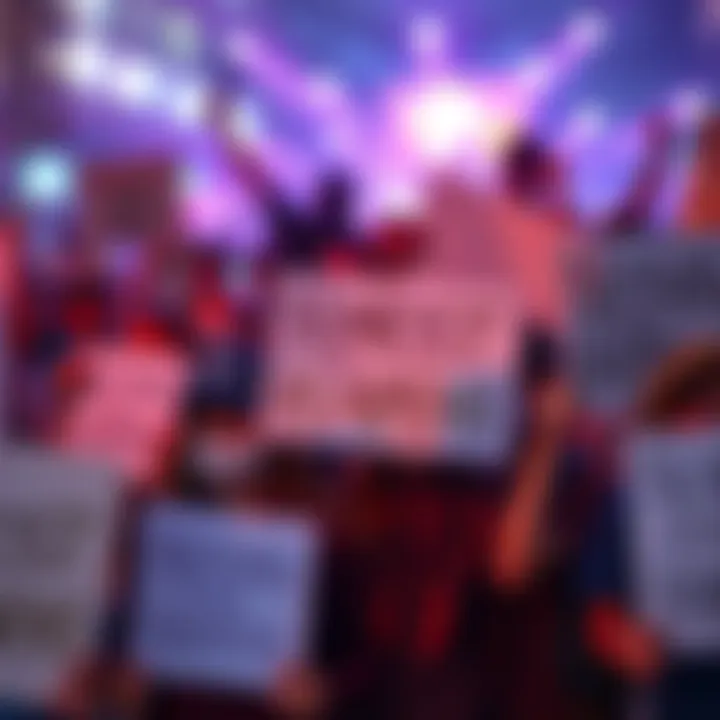 Group of fans holding signs asking for a new chapter of Nothing Ever Happens