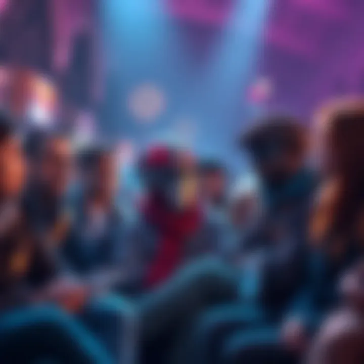 Fans waiting for character spotlight Group of fans discussing their favorite characters while waiting for story developments