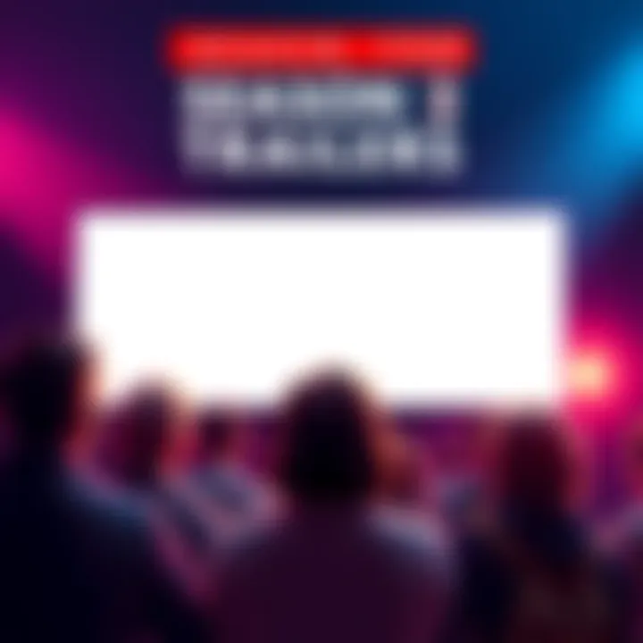 A group of fans eagerly watching a blank screen, hoping for Season 2 trailers to appear
