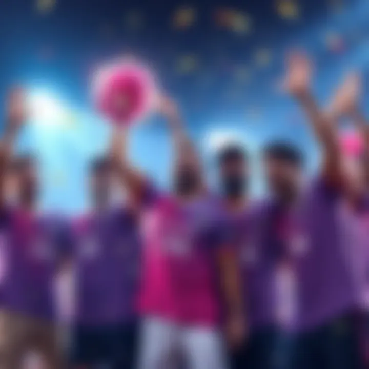 Players celebrating their wins on a fantasy sports platform with excitement and joy.