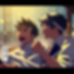 An emotional scene capturing Josuke and Joseph reminiscing about their adventures together, reflecting a bittersweet farewell with heartfelt expressions.