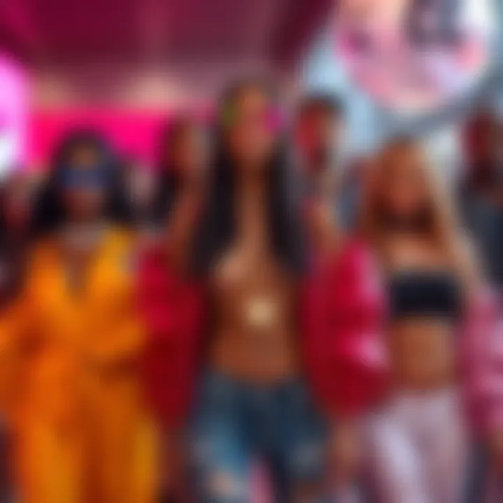 A group of stylish individuals showcasing CC belly, CC armpits, and exposed shoulder outfits