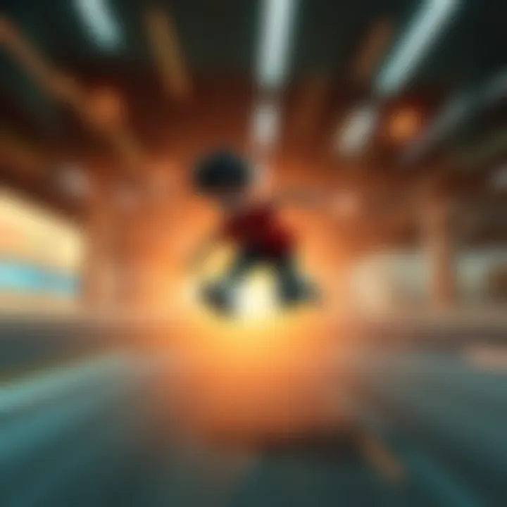 Fast Animation Scene A character rapidly jumping between frames, showcasing abrupt movements that create a sensation of high speed.
