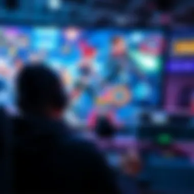 Fast Game Animations A player focusing on fast-paced game animations on screen, showing excitement but confusion.