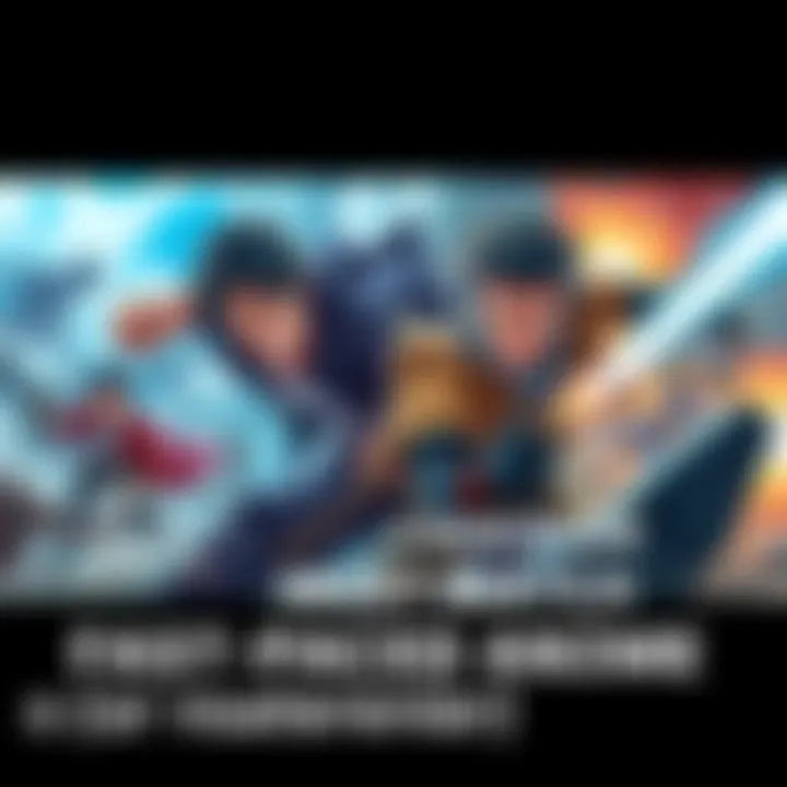 Fast-Paced Anime Action A dynamic scene featuring characters from popular fast-paced anime like Attack on Titan and Chainsaw Man in an intense battle setting.