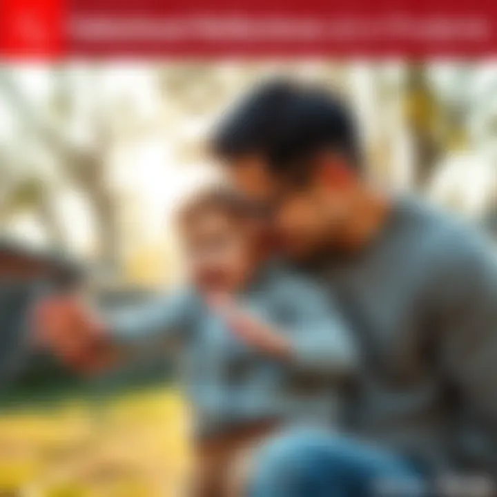 A father and his young child enjoying a playful moment outside, illustrating the bond of fatherhood.
