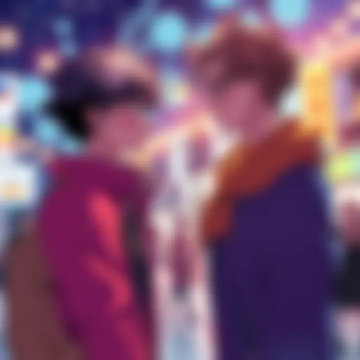 A vibrant manga panel showcasing an emotional moment between characters, reflecting deep connections and artistic talent. 