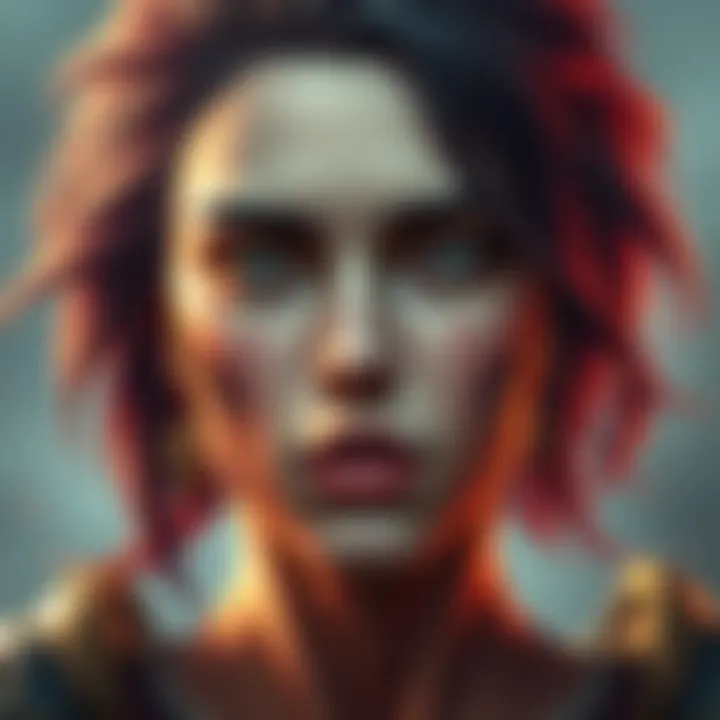 Art of a female titan with a neutral expression, showcasing its unique features and agender characteristics