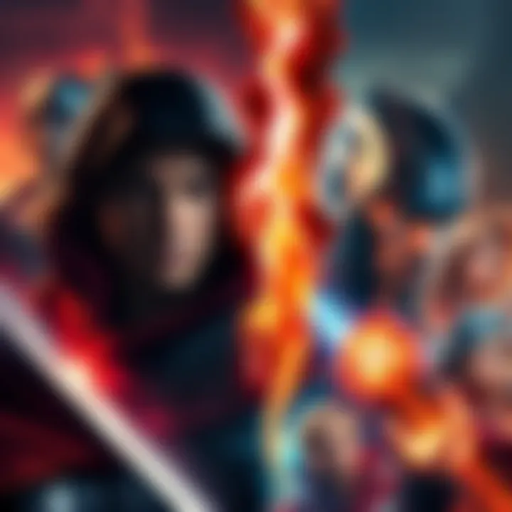 Fictional Characters Power Gaps A visual comparison of powerful characters from different fictional worlds showcasing their unique strengths and abilities