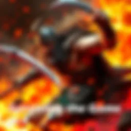 A strong barbarian warrior engages in a fierce battle, showcasing intense emotions and dramatic action.