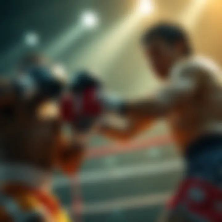 A top fighter showcasing intense skills in a combat match, demonstrating strength and focus.