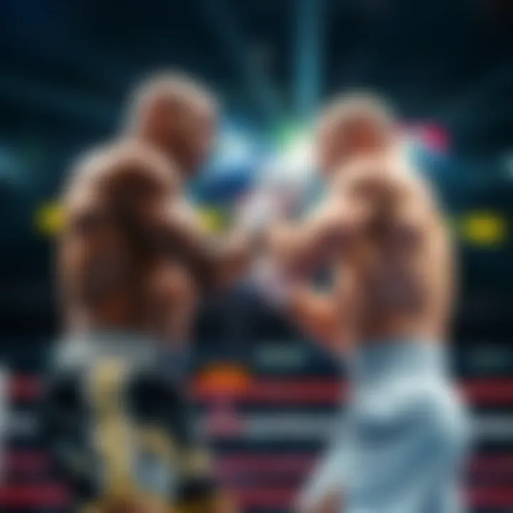 Two fighters sharing a memorable moment in the ring during a match, capturing the excitement and intensity of the sport.