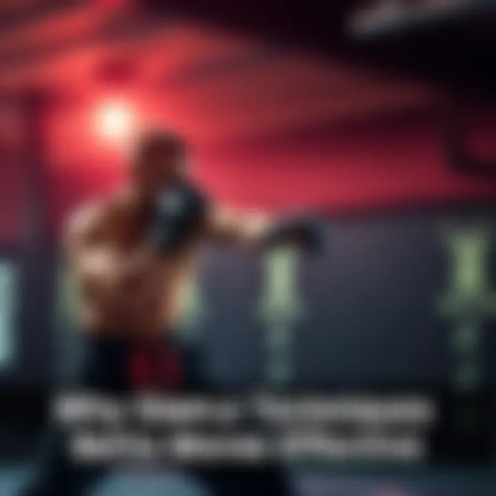 A fighter demonstrating straightforward combat moves in a training session