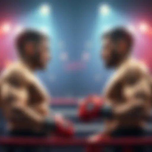 Two fighters facing off in the ring, showcasing their determination and readiness for the upcoming fight.