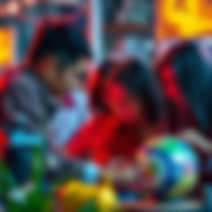 A group of Filipinos working together on a project, demonstrating teamwork and creativity in a vibrant setting.