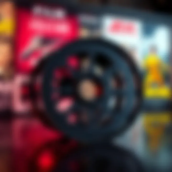 A film reel with a broken strip, symbolizing failed movie remakes, set against a backdrop of classic film posters.