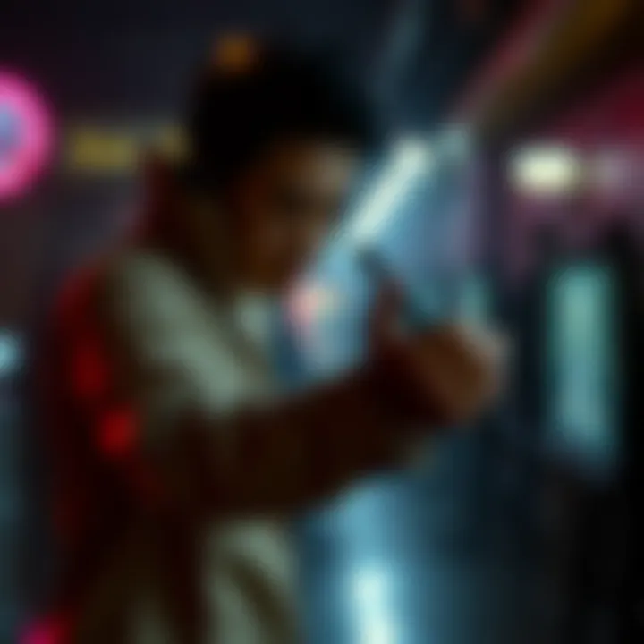 A film scene showing a character with one arm not blackened, contrasting with other frames where the arm is blackened, drawing attention to the oversight.