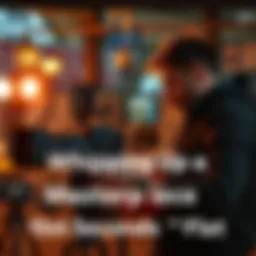 A filmmaker working on a camera setup, capturing scenes for a 15-second film, with a focus on equipment and a dynamic environment.