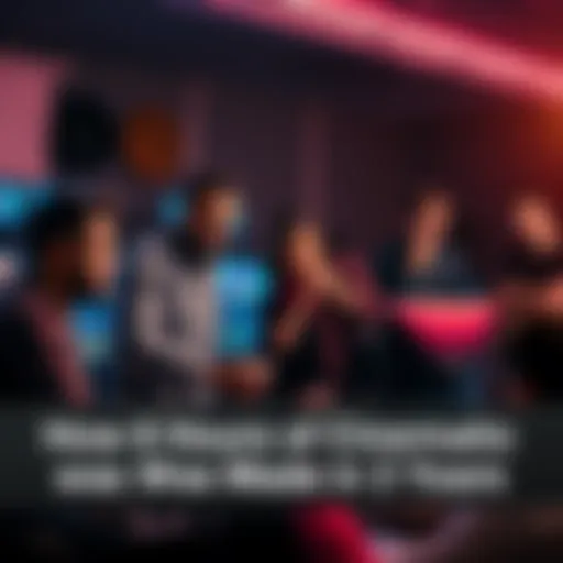 A diverse filmmaking team reviewing scenes together in a modern editing room with computers and monitors.