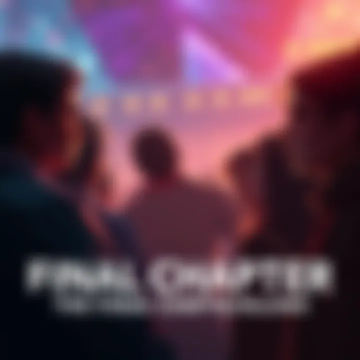 A group of people reflect on the end of a significant event, showing mixed emotions of sadness and hope for the future.