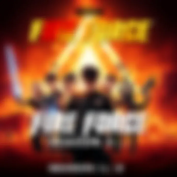 A poster showcasing characters from Fire Force Season 3, set in a fiery background with intense action scenes