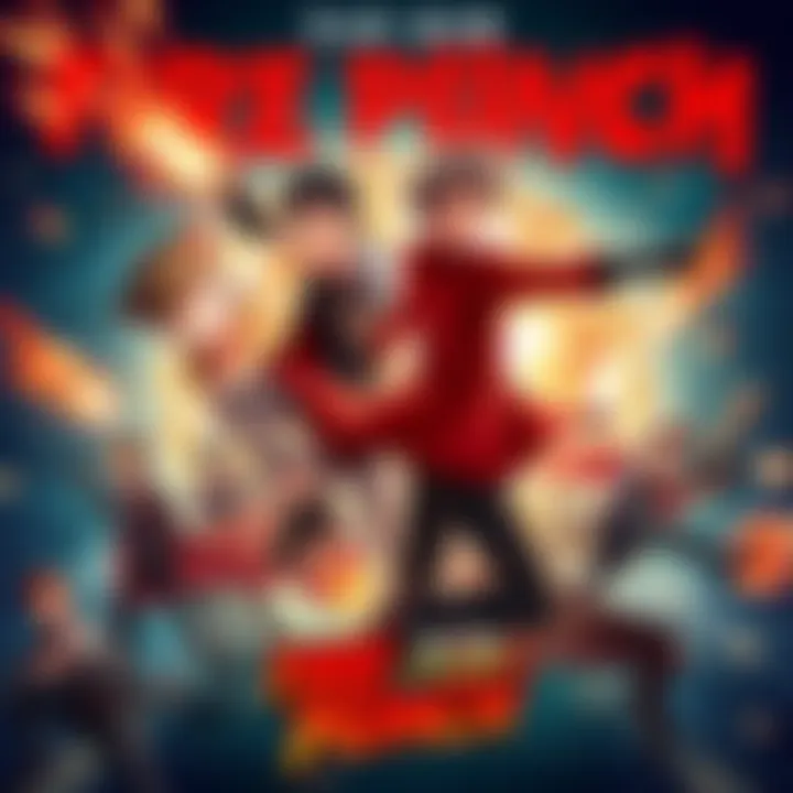 Promotional poster for Fire Punch anime featuring dynamic action scenes and characters in an intense setting.