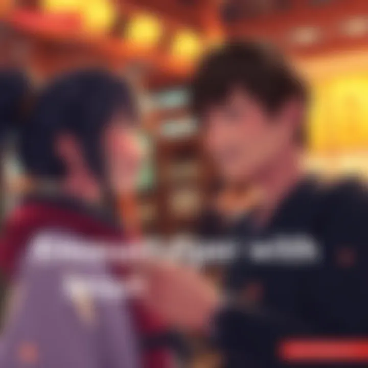 A person meeting Shiori for the first time, expressing wonder and excitement, with a warm and inviting backdrop.