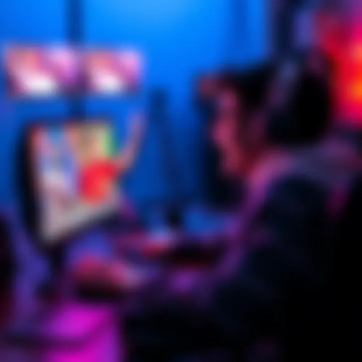 First Encounter with a Vtuber A fan watching a live stream of a Vtuber on their computer, showing excitement and engagement