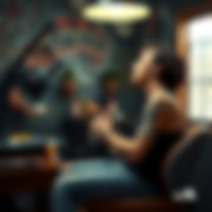 First Tattoo Experience A person sitting in a tattoo studio getting their first tattoo done, showing emotions of excitement and nervousness.