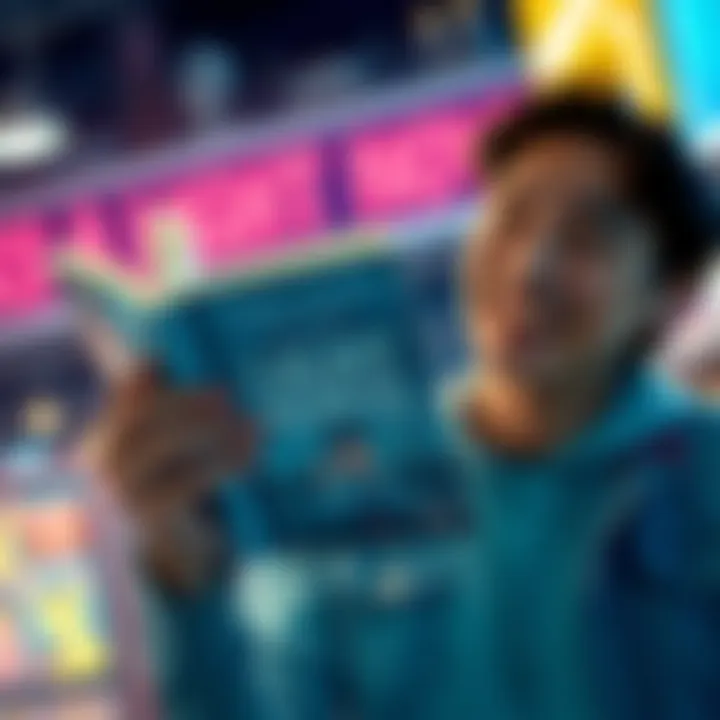 First Light Novel Purchase A person holding their first light novel bought from Books A Million, with excitement on their face.