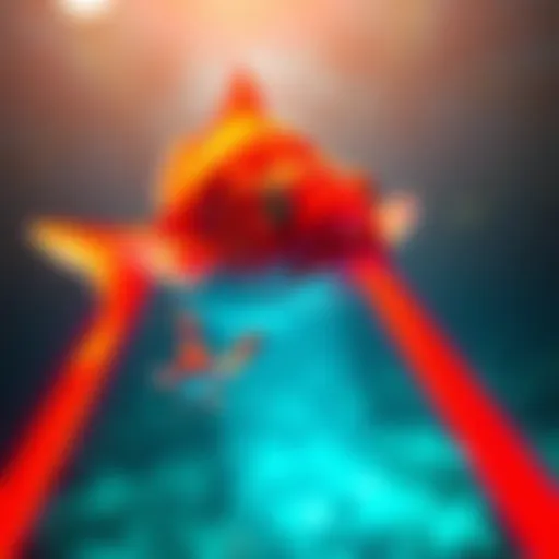 A fish trying to keep up with a fast-moving laser beam in a contest