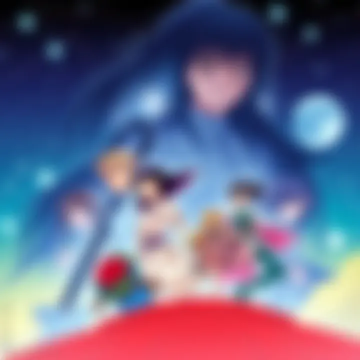 A classic movie poster featuring characters and scenes from The Five Star Stories, showcasing the unique art style and vibrant colors of the anime.
