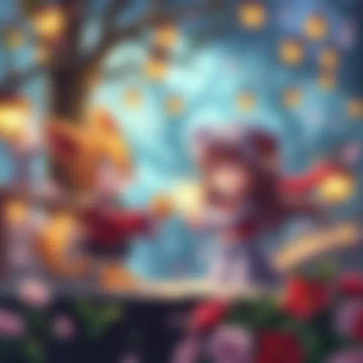 Flan interacts playfully with Yukkuri Remilia, showcasing a whimsical setting filled with fantasy elements.