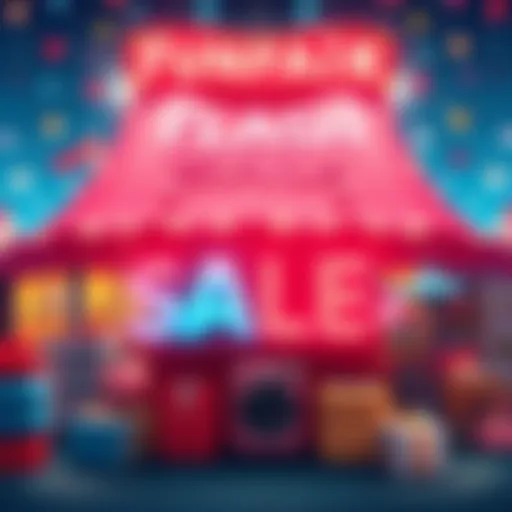 Bright graphic showcasing discounts and popular products for a flash sale at Funfair6805