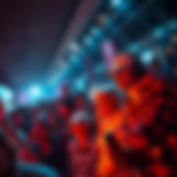 A popular but short-lived trend with a crowd briefly engaging with its elements, showing mixed reactions of excitement and confusion.