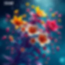 A vibrant flower-themed artwork showcasing tare's artistic style, featuring colorful blossoms and unique designs.