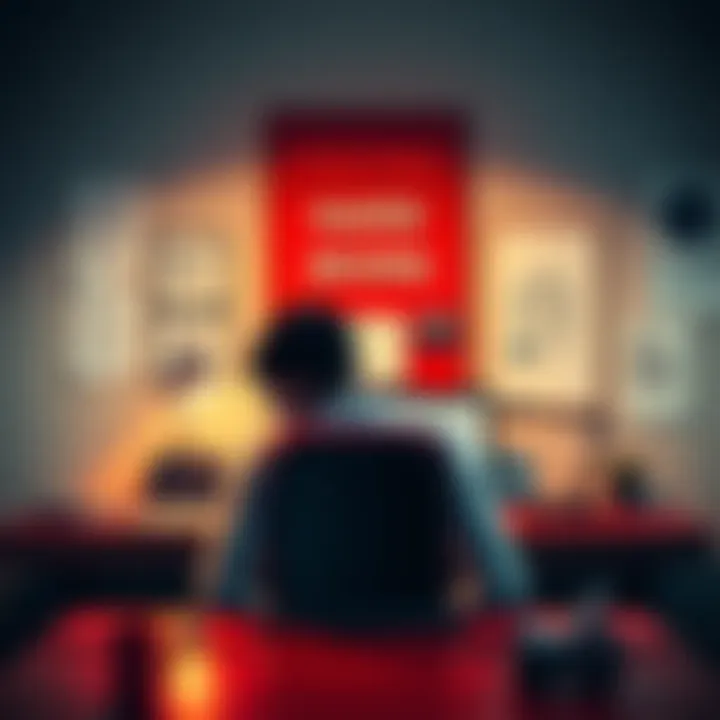 A person sitting at a desk, working diligently on a project, with a calendar and motivational quotes on the wall.