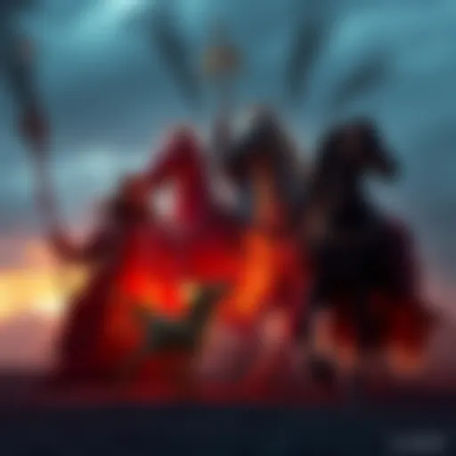 Artistic depiction of the Four Horsemen, each holding their symbolic items, suggesting new interpretations of their powers.