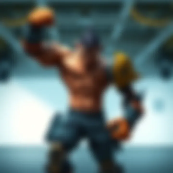 Franky demonstrating his powerful build with mechanical arms in a dynamic pose