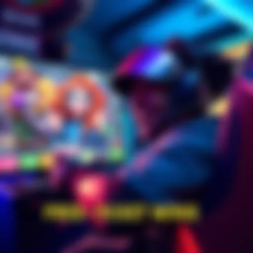 A joyful player celebrating a big win in a video game with rare characters appearing on the screen