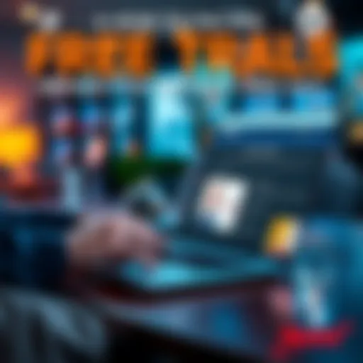 Person using a laptop exploring free trial options without entering credit card information