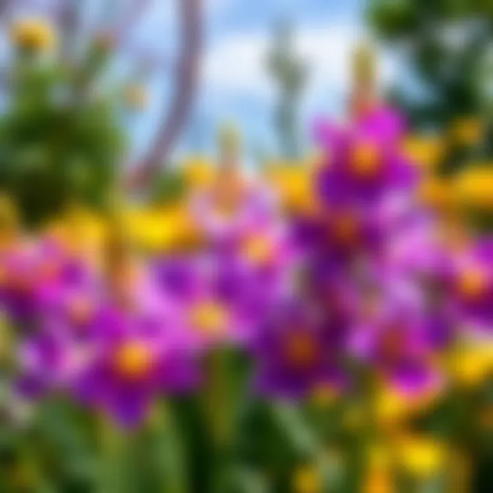 A vibrant display of colorful freesia flowers blooming in a sunny garden setting.