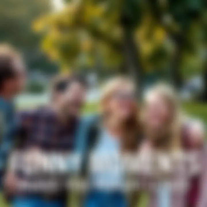 A group of friends sharing a funny moment and laughing heartily in a park
