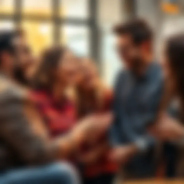 A group of friends sharing a lighthearted moment, laughing over a funny misunderstanding during a conversation.