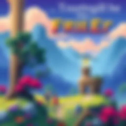 A scene from the Frieren reimagined as a Super Nintendo RPG, featuring colorful pixel art characters and a vibrant fantasy landscape with trees and mountains.