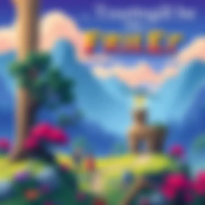 A scene from the Frieren reimagined as a Super Nintendo RPG, featuring colorful pixel art characters and a vibrant fantasy landscape with trees and mountains.