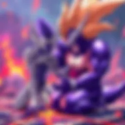 Frieza Pleading to Goku Frieza on his knees begging Goku for mercy with silly offers in a colorful setting
