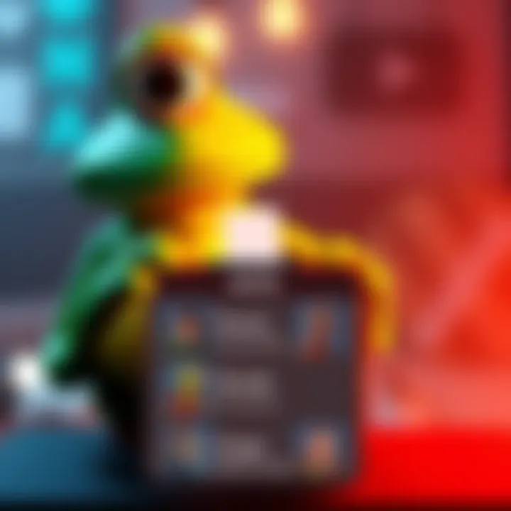 Frog Man Poll Voting A colorful graphic showing a frog character and a voting box with characters listed for a popularity poll.