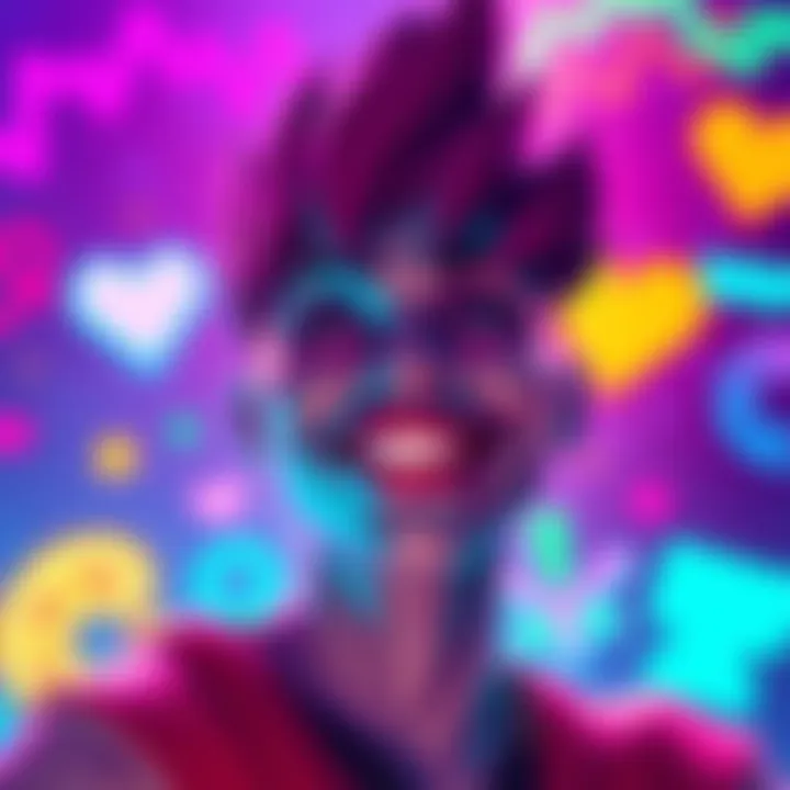 Froot smiling in a vibrant Instagram post, surrounded by colorful graphics